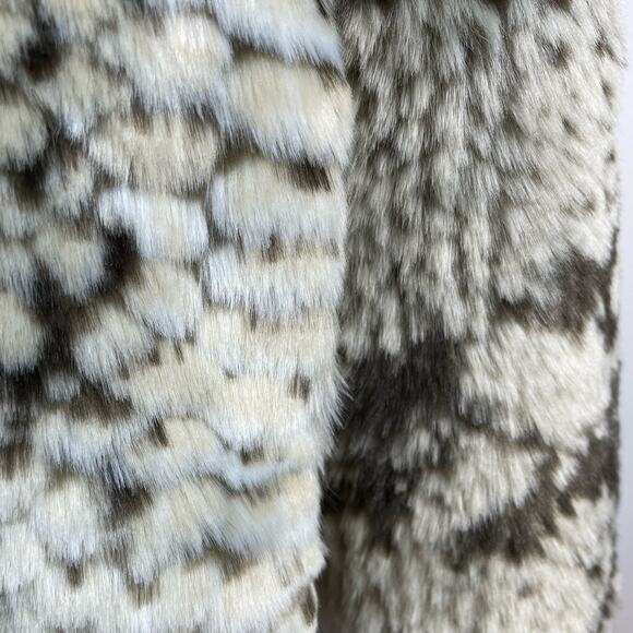 BB Dakota Snake Python Mobwife Faux Fur Vegan Short Jacket Coat Taupe Womens XL - Picture 8 of 14